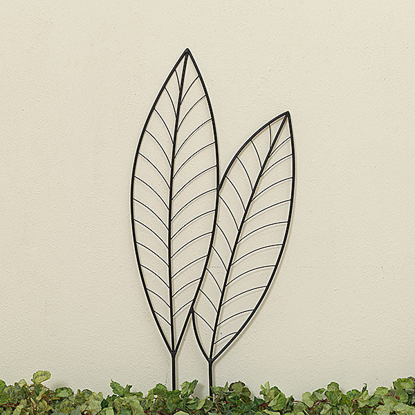 47.24"H Metal Leaf Design Garden Trellis