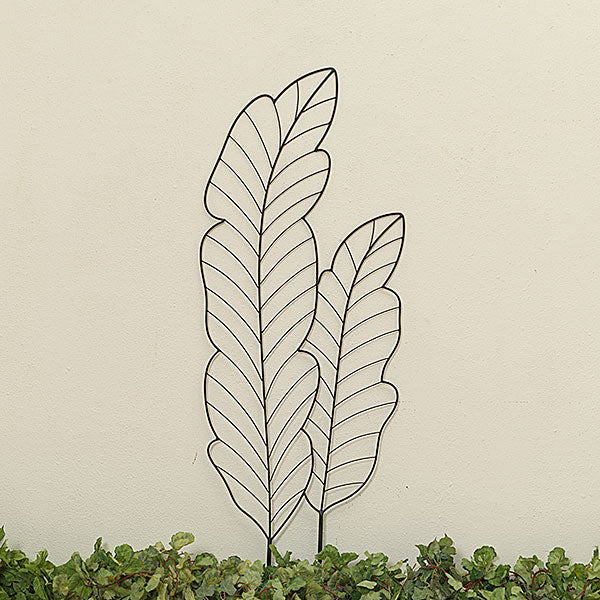 52.76"H Metal Leaf Design Garden Trellis