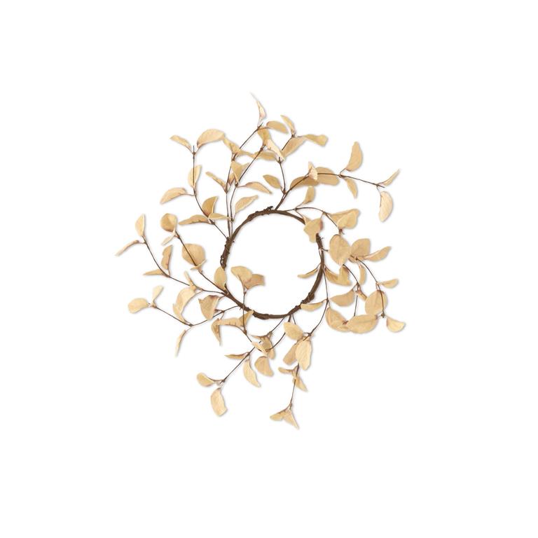 10 Inch Beige Eucalyptus Candle Ring (4.5Dia.)