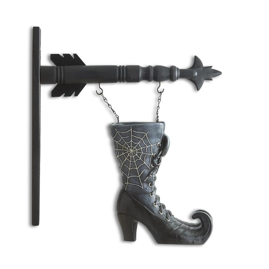 10.5" Witch Boot Double Sided Arrow-Black