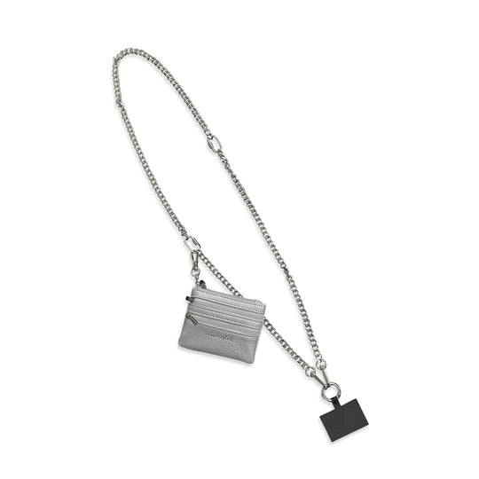 Clip & Go Chain w/Zippered Pouch - Silver