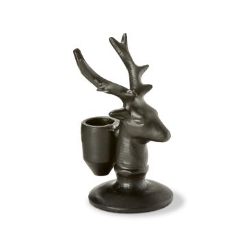 reindeer taper holder small - black