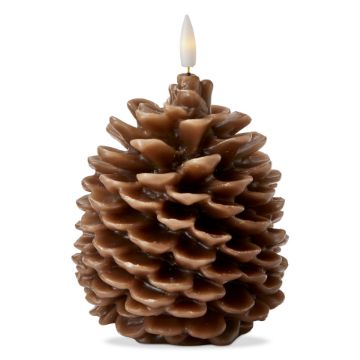 pinecone led candle - brown