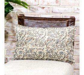 20 X 20 BR/GREY FLORAL PILLOW