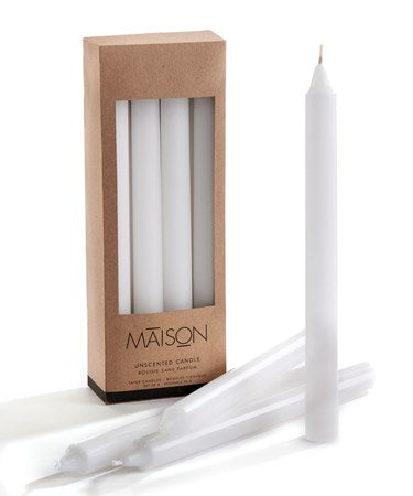 Boxed Taper Candles, Set of 8 - White