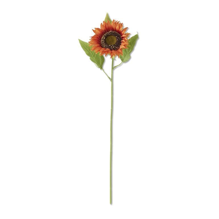 28 Inch Single Orange Sunflower Stem