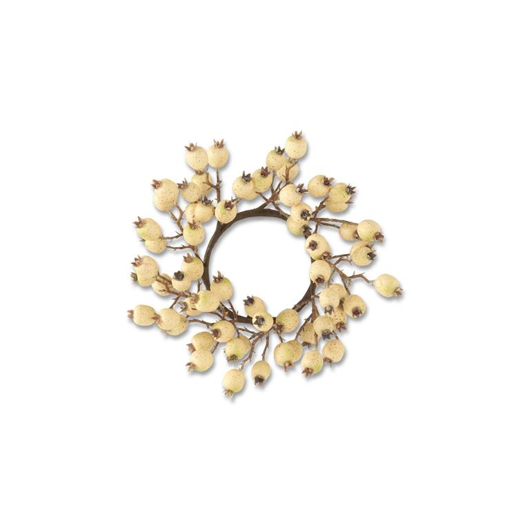 11.5 Inch Cream Rosehip Candle Ring (4.5Dia.)