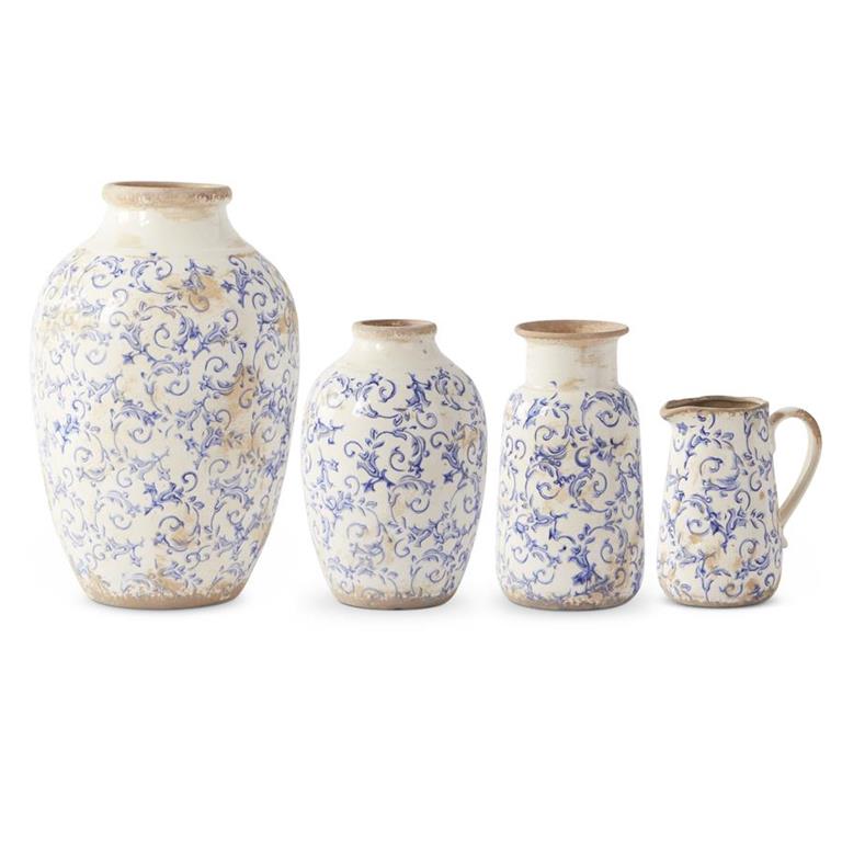 Vintage Blue & White Ceramic Vases