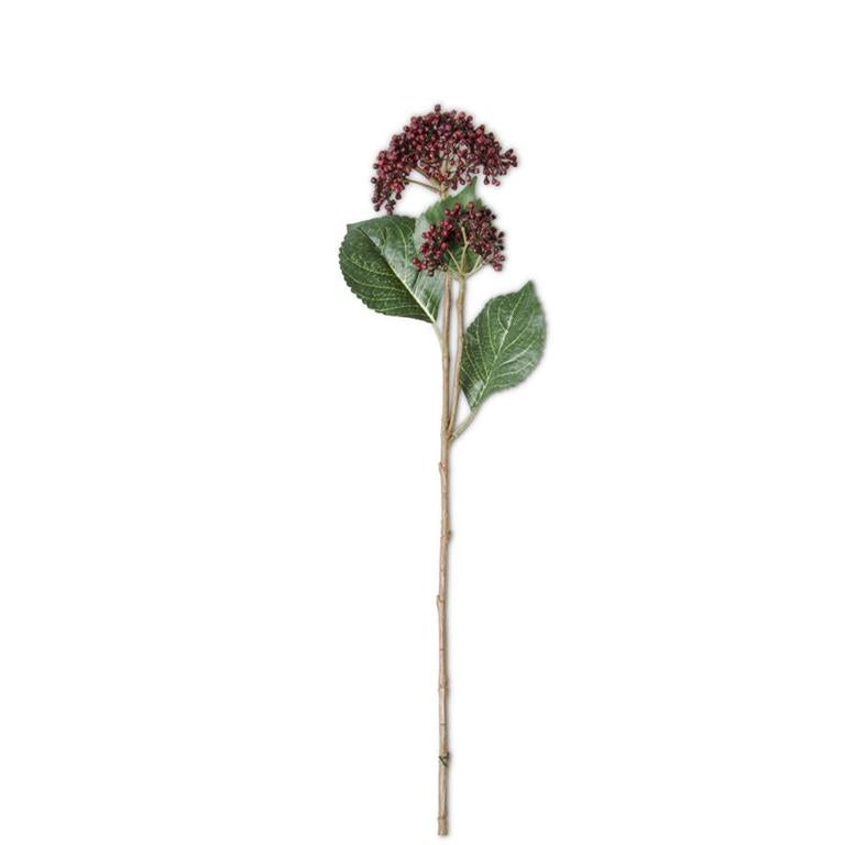 23 Inch Burgundy Hydrangea Buds Stem