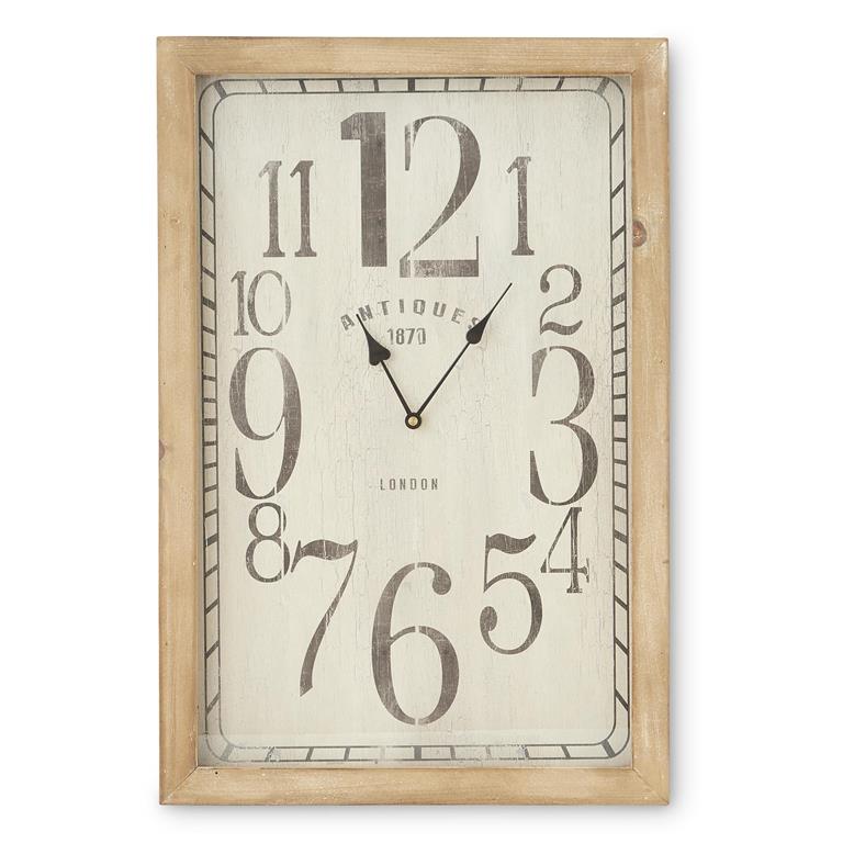 23.5 Inch Rectangular European Antique Wall Clock