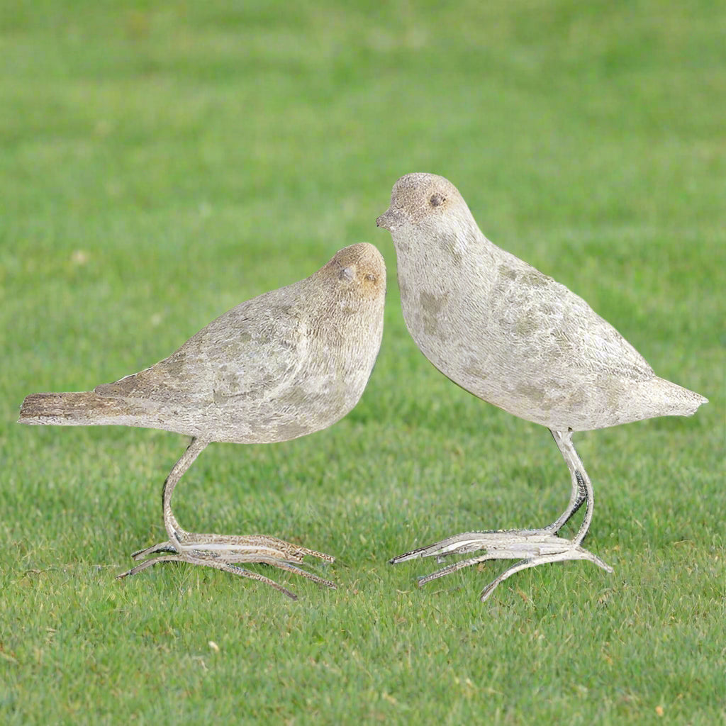 Patina Finished Resin Birds w/Metal Feet