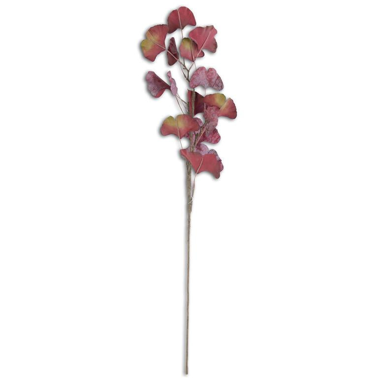 30 Inch Burgundy Two-Tone Gingko Stem