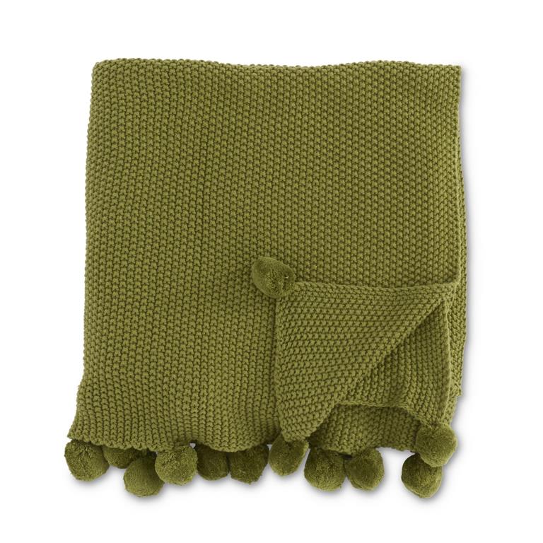 60 Inch Sage Green Moss Stitch Knit Throw Blanket