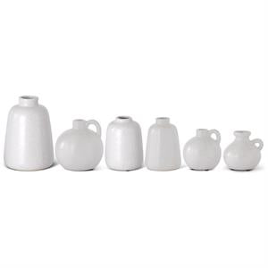Assortment of White Stoneware Vases and Jugs