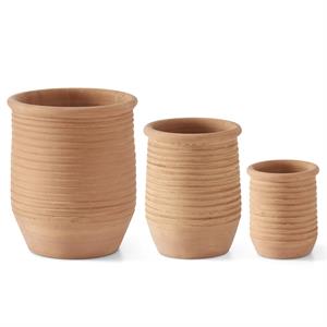 Ribbed Terracotta Pots w/Rims