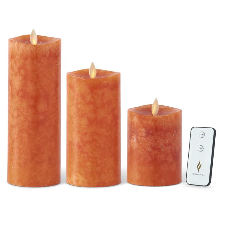 Orange Wax Luminara Medium Indoor Pillar Candle