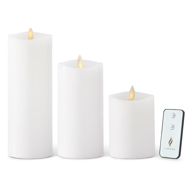 White Wax Luminara Medium Indoor Pillar Candle