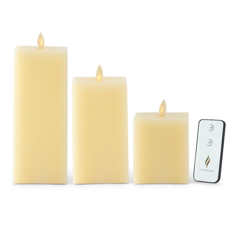 Ivory Wax Luminara Small Indoor Square Candle