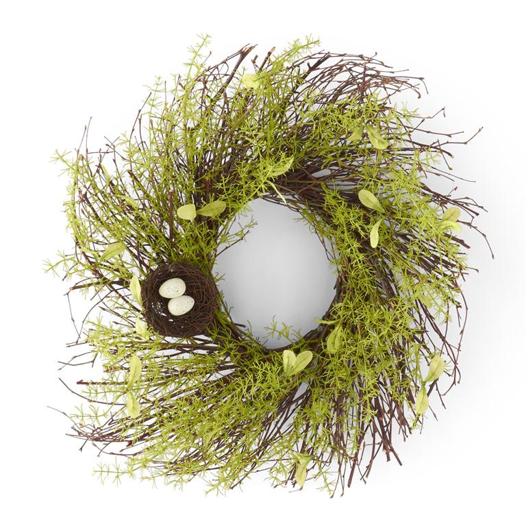24 Inch Twig Bird Nest Wreath