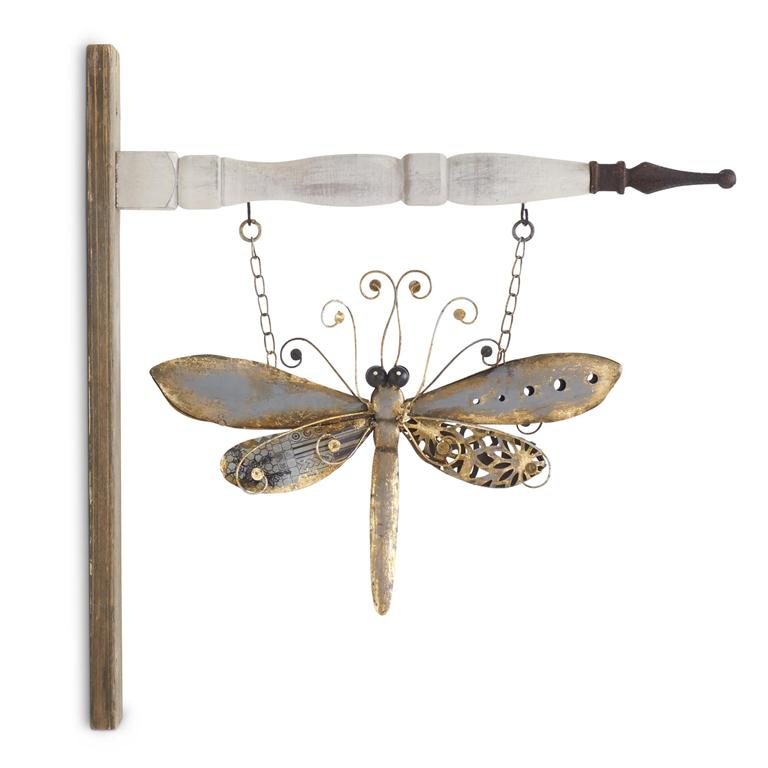 12.75 Inch Gray & Gold Metal Dragonfly Arrow Replacement
