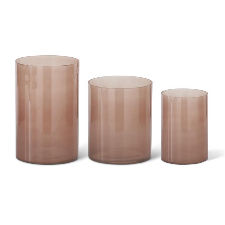Coral Glass Candleholders/Vases