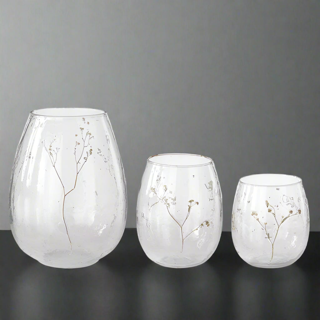 Dried Bud Clear Glass Vases