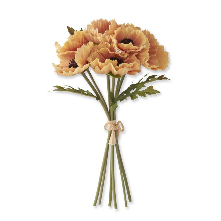 12.5 Inch Light Orange Real Touch Poppy Bundle (6 stem)
