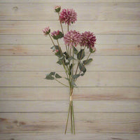 23 Inch Purple Faux Dried Dahlia Bundle (3 Stems)