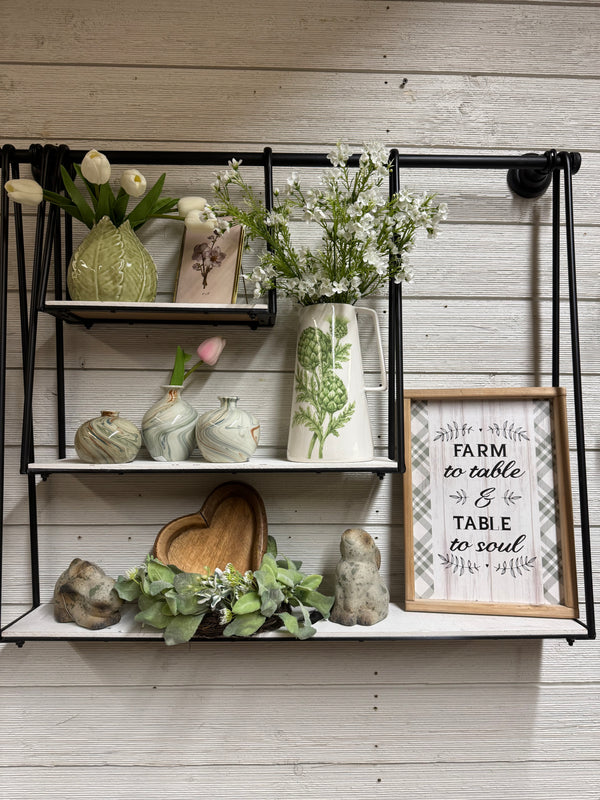 Black & White Three-Tier Wall Shelf