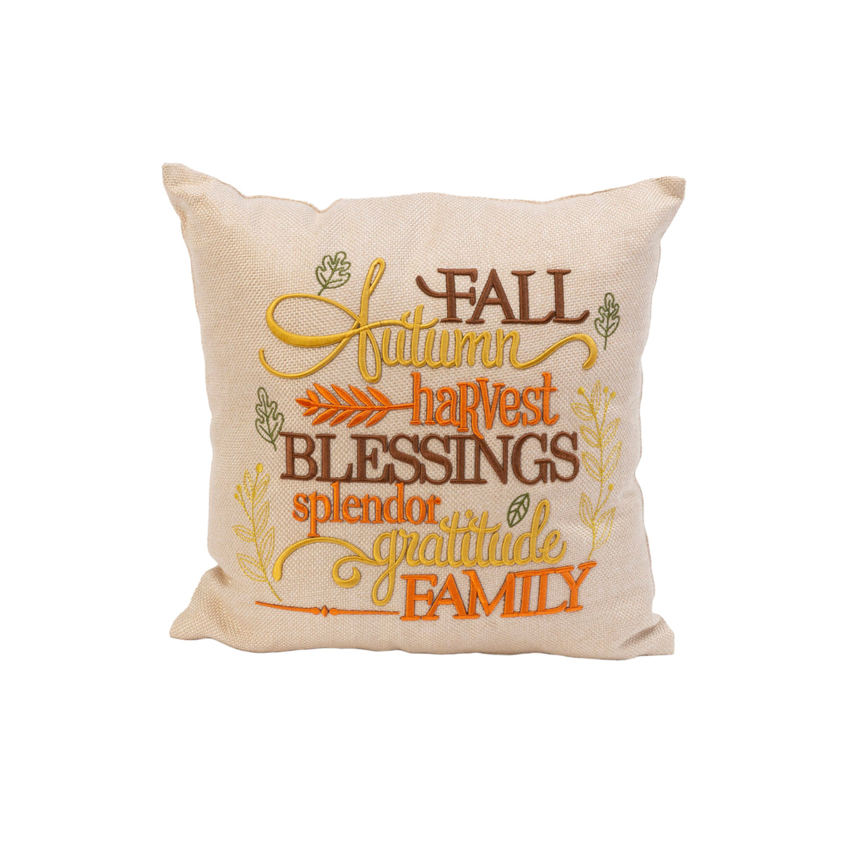 Fabric Embroidered Harvest Pillow