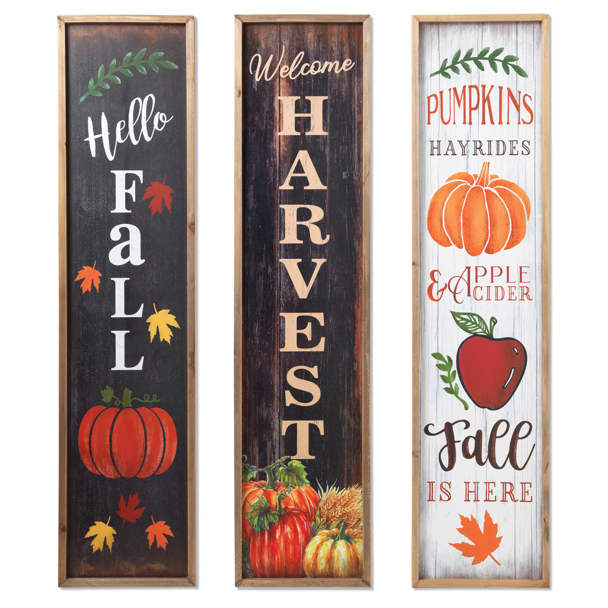 48"H Wood Harvest Porch Signs