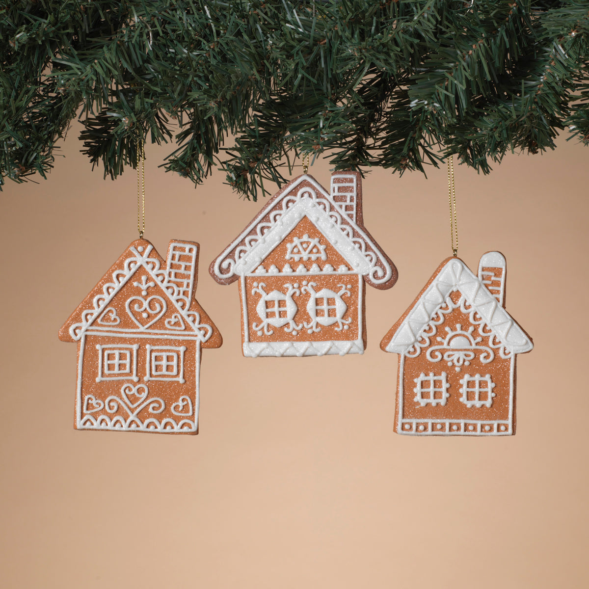 4.5"L Clay Dough Gingerbread House Ornaments