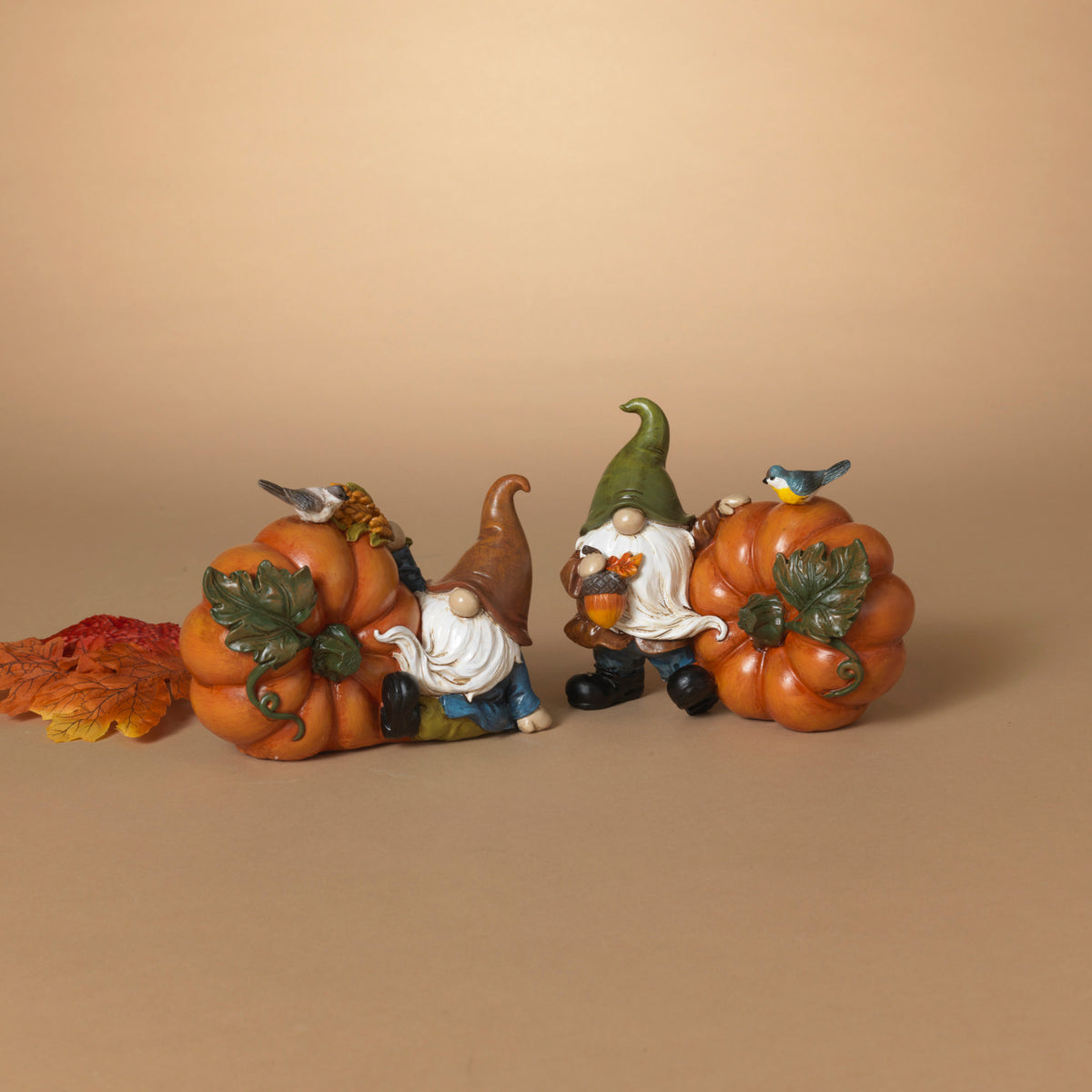5.9"L Resin Harvest Gnome with Pumpkin