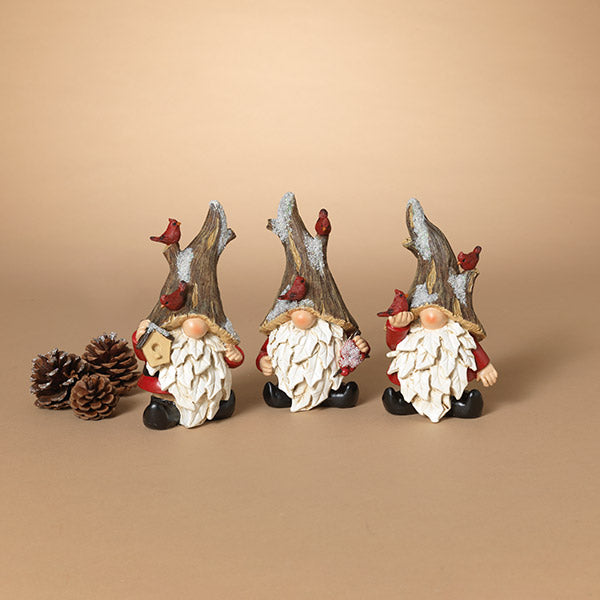 6.7"H Resin Holiday Gnome, 3 Asst