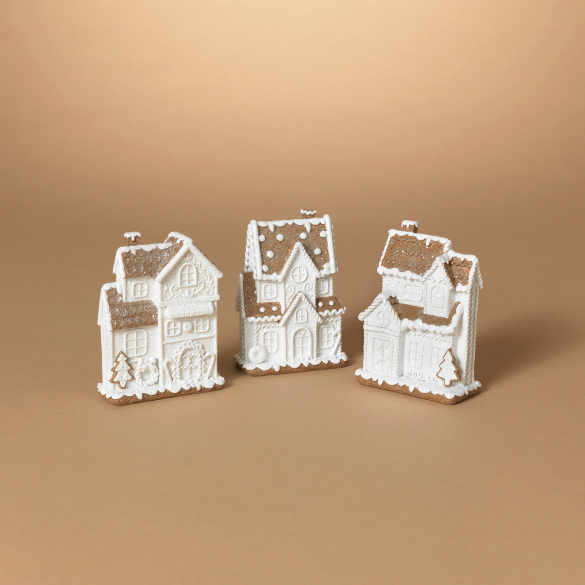 5.5"H Resin Holiday Gingerbread Houses