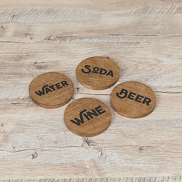 4"D Mango Wood Coasters