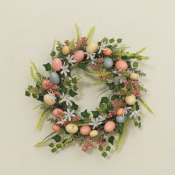 24"D Easter Egg & Floral Wreath