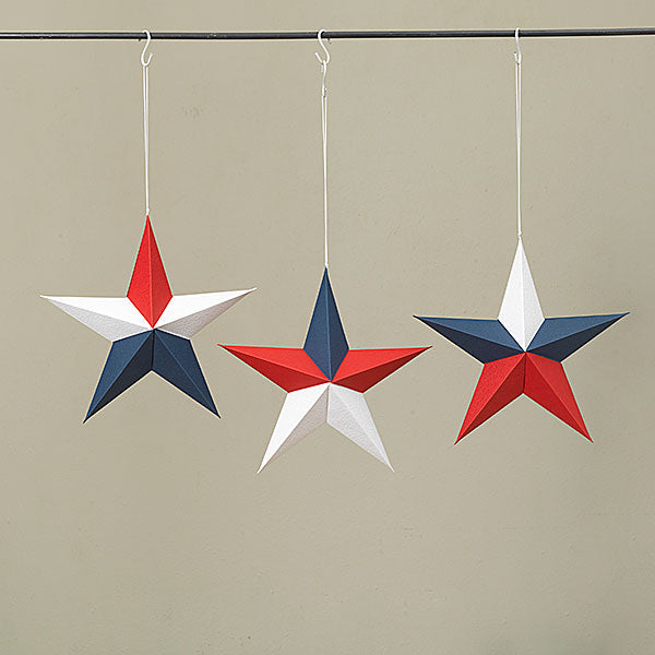11.75"H Paper Americana Star Ornament