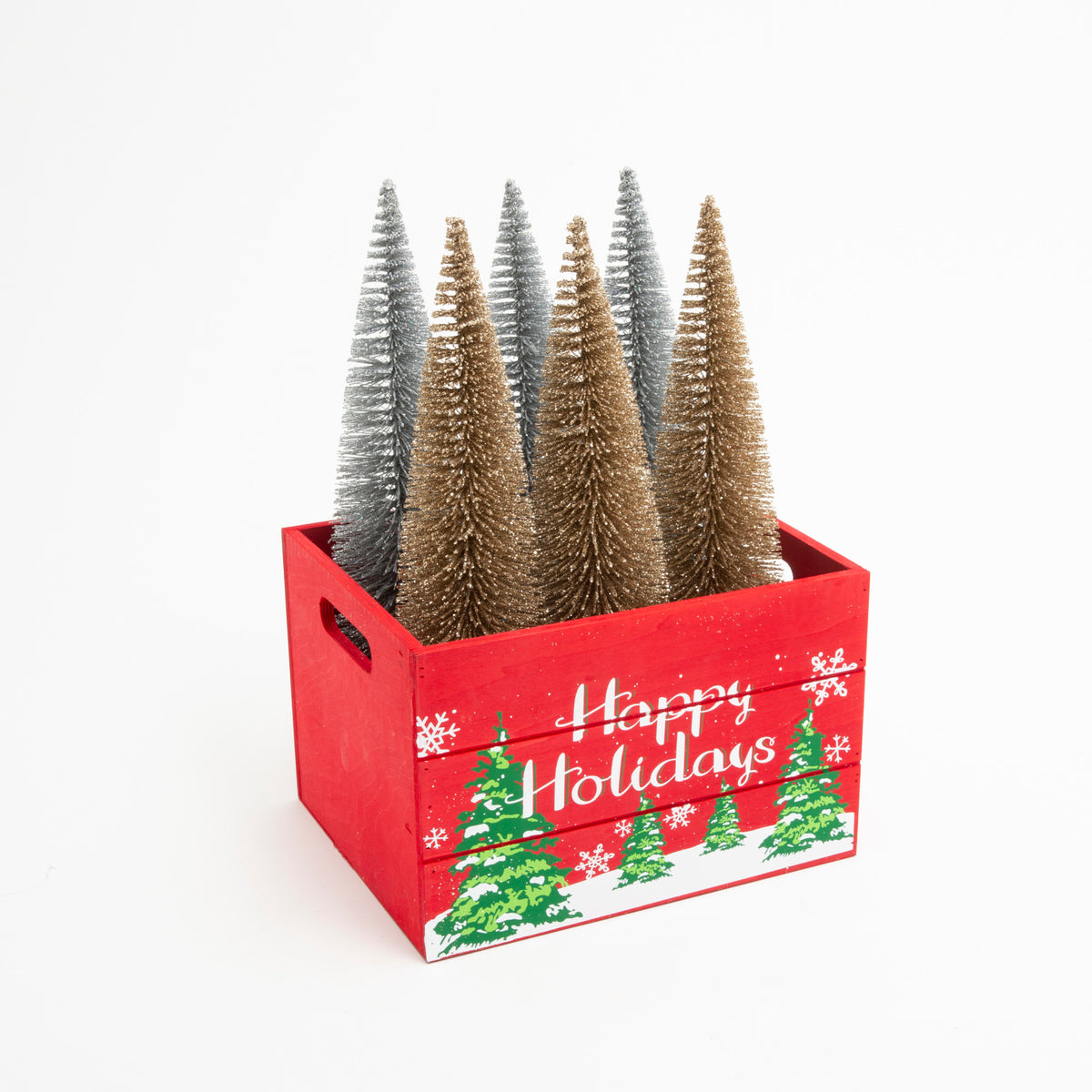 16"H Holiday Brush Trees in Box