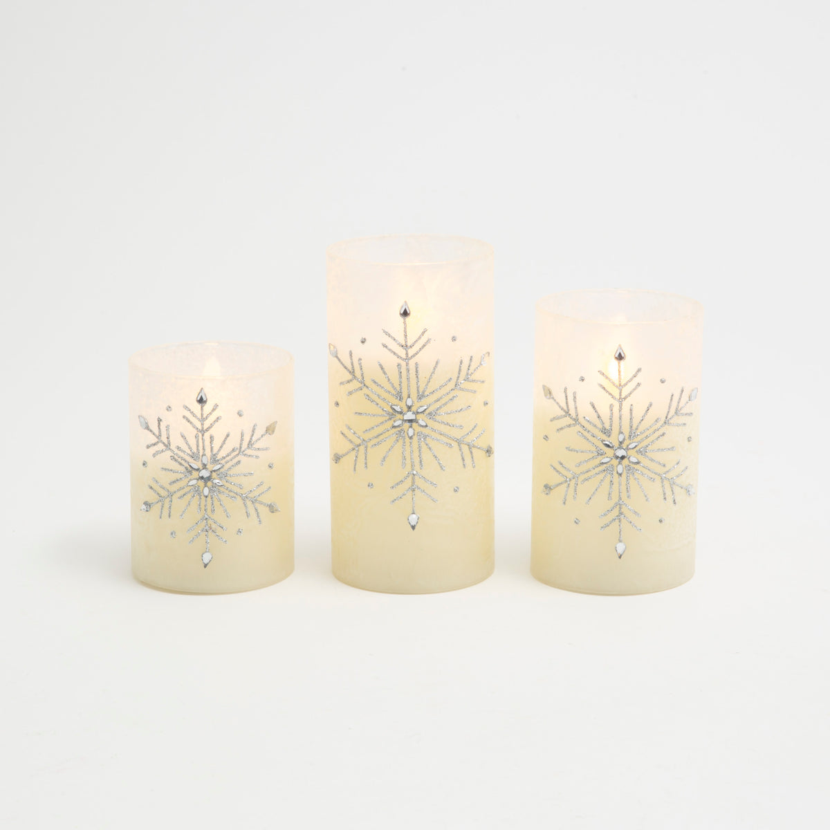 Lighted Holiday Glass Luminaries