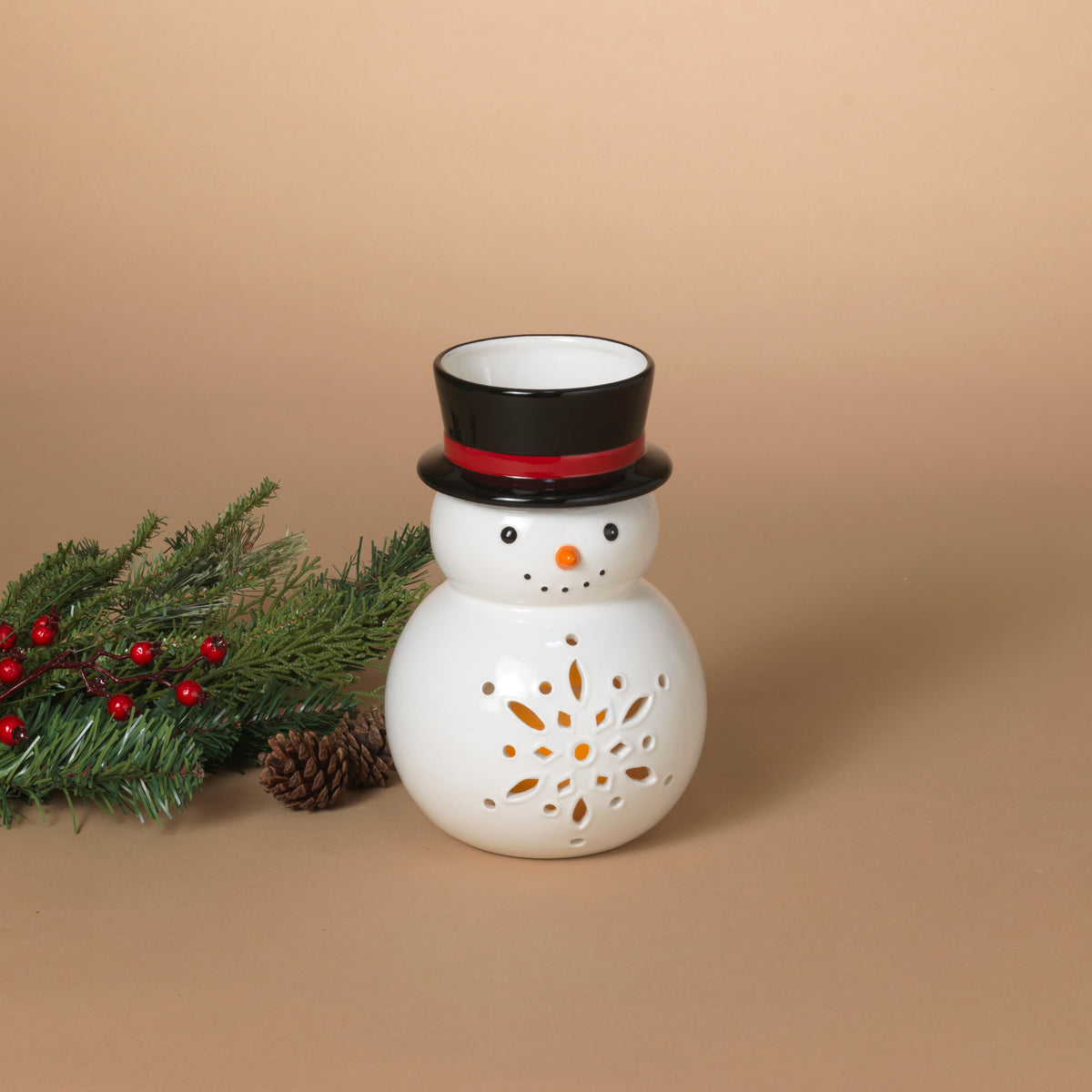 8.46"H Ceramic Holiday Snowman