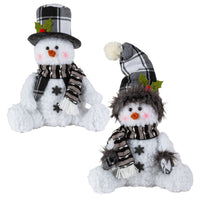 11"H Black & White Snowmen