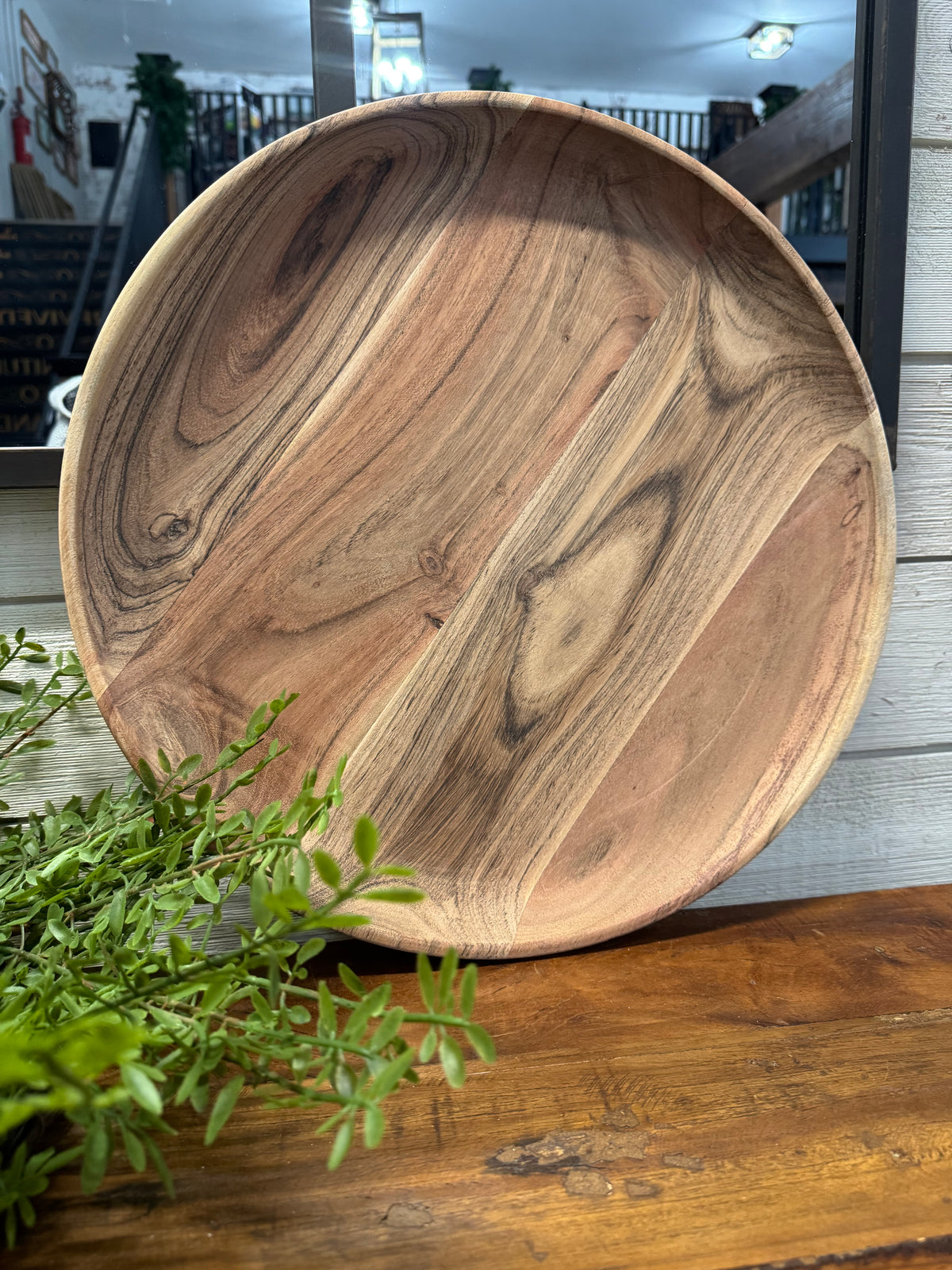 16" Acacia Wood Snack Tray