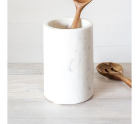 7'' WHITE MARBLE UTENSIL HOLDER