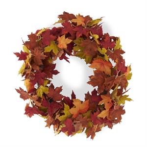 20 Inch Red Orange Brown & Green Fall Maple Leaves