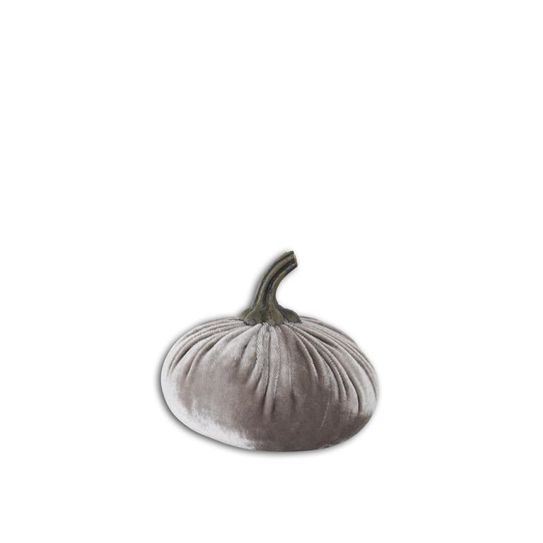 4.25 Inch Gray Velvet Stuffed Pumpkin