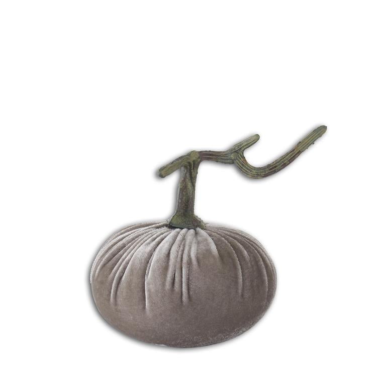 5.25 Inch Gray Velvet Stuffed Pumpkin