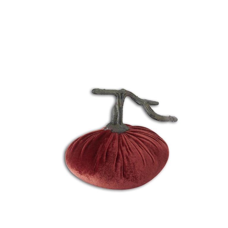 5.25 Inch Rust Velvet Stuffed Pumpkin