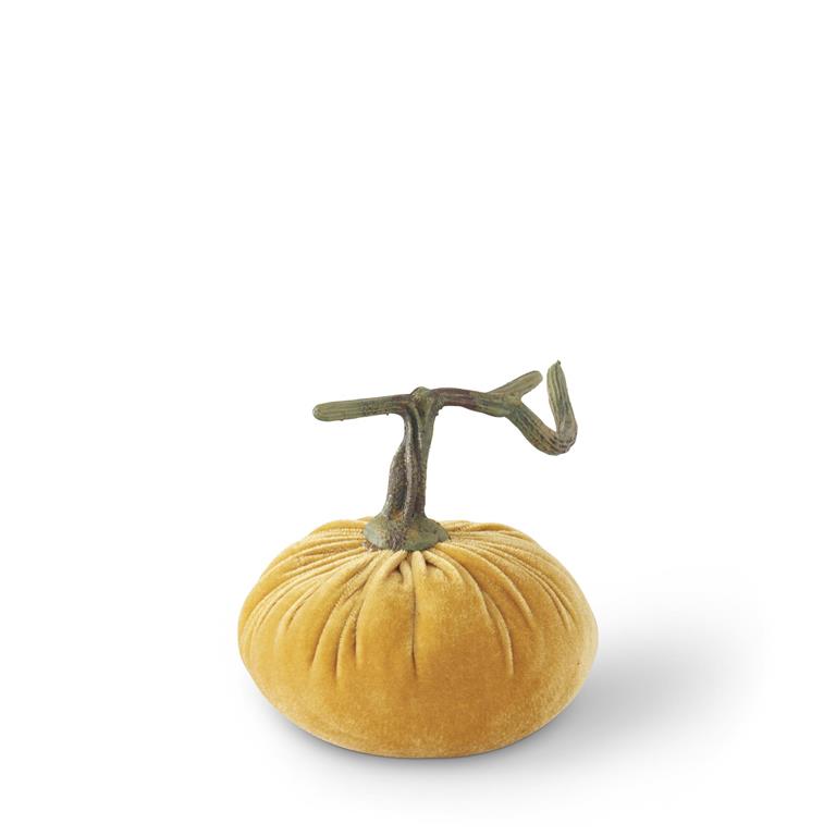 5.25 Inch Yellow Velvet Stuffed Pumpkin