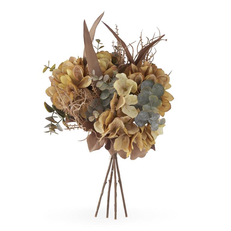 14 Inch Yellow Faux Dried Floral Bundle